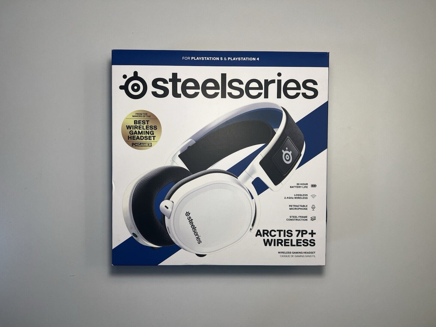 SteelSeries Arctis 7P Plus Kabellose Ohrumschließende Gaming-Kopfhörer - Weiß